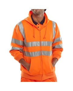 Full Zip Hoodie Sweatshirt Orange