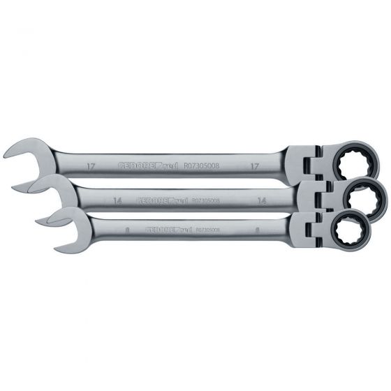 Gedore Red 8-19mm Flex Head Combi Ratchet Spanner Set 5Pc