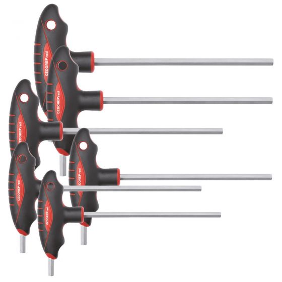 Gedore Red 2.5-8mm T Handle Hex Wrench Set 6Pc