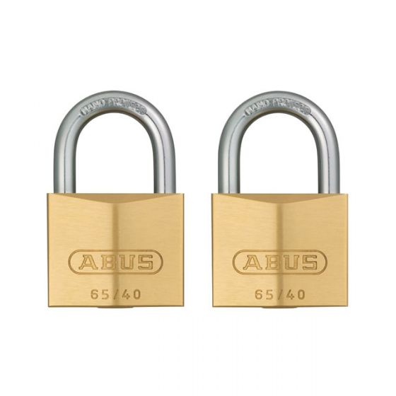 Abus 65/50mm Brass Padlock Twin Pack