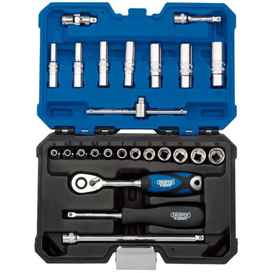DRAPER 16443 1/4"DR METRIC SOCKET SET 25 PC
