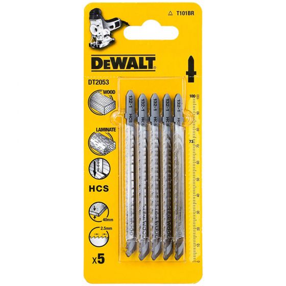 Dewalt DT2053-QZ Pack of 5 T101BR Jigsaw Blades for Wood