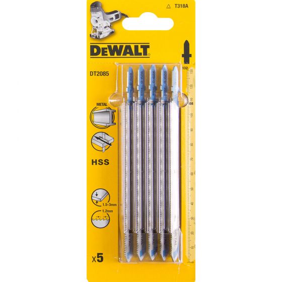 Dewalt DT2085-QZ Pack of 5 T318A Jigsaw Blades for Metal