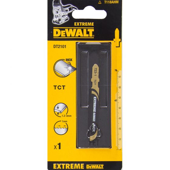 Dewalt DT2101-QZ 1 x T118AHM Extreme Jigsaw Blade for Stainless Steel (INOX)