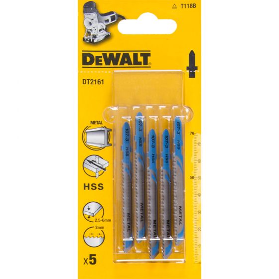Dewalt DT2161-QZ Pack of 5 T118B Jigsaw Blades for Metal