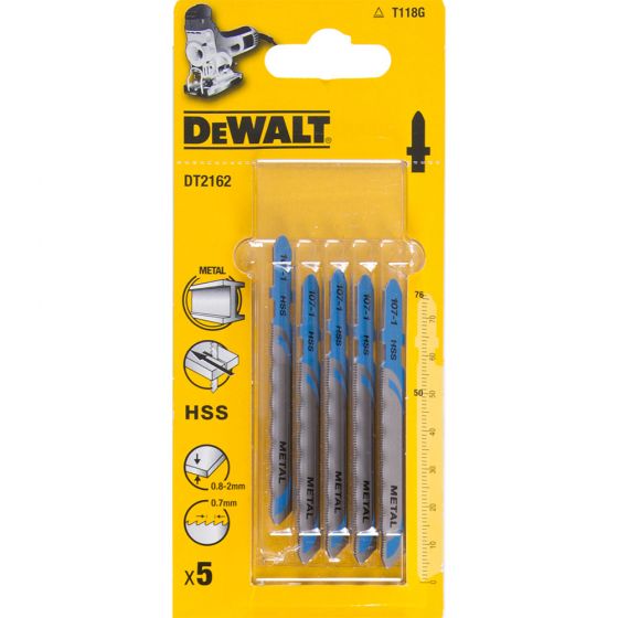 Dewalt DT2162-QZ Pack of 5 T118G Jigsaw Blades for Metal