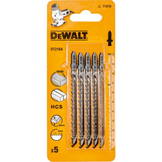 Dewalt DT2164-QZ Pack of 5 T101D Jigsaw Blades for Wood