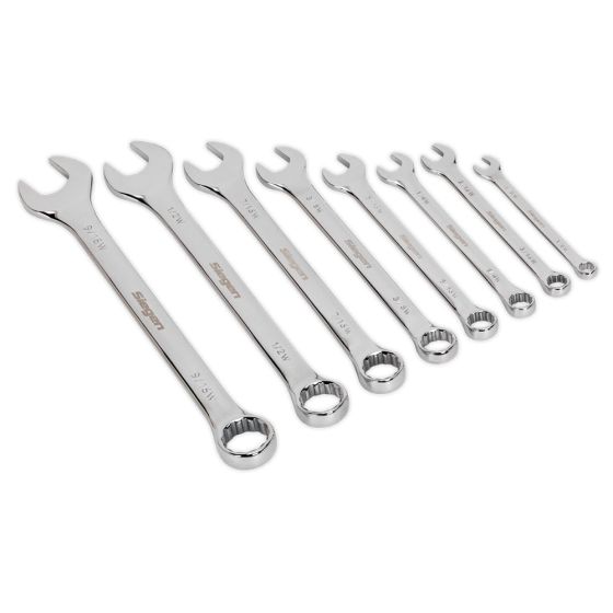 SEALEY WHITWORTH COMBINATION SPANNER SET 8PC