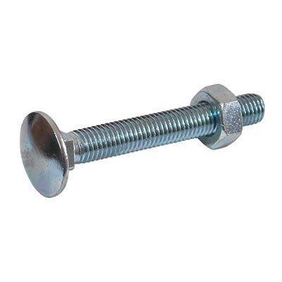 M12 Cup Square Coach Bolt Fully Threaded Zinc Plated