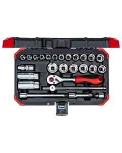 Gedore Red 3/8" Sq Dr 26Pc Socket Set 6-24mm