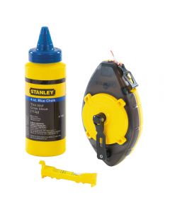 Stanley 0-47-465 Powerwinder Chalk Line Kit with Chalk and Line Level