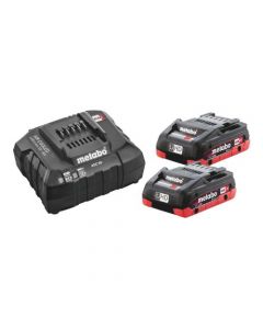 Metabo Basic-Set 2 x LiHD 4.0Ah Batteries, ASC 55 Charger + MetaLoc