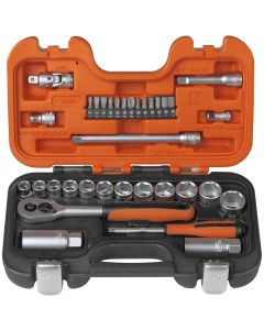 Bahco S330 Socket Set 1/4" and 3/8" Drive With 34 Pieces