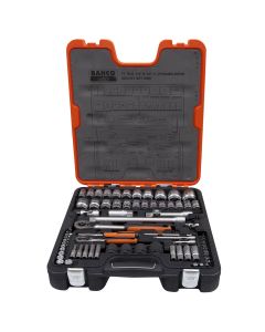 Bahco S800 Socket Set Metric and AF 1/4" and 1/2" Drive with 77 Pieces