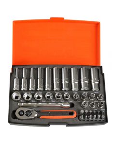Bahco SL25L Socket Set 1/4" Deep Drive with 37 Pieces