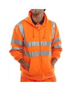 Full Zip Hoodie Sweatshirt Orange