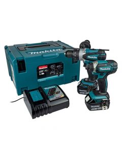 Makita DLX2145TJ 18v Li-Ion Combi Drill and Impact Driver Twin Pack 2 x 5.0Ah Batteries