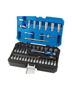 Draper 1/4" Sq Drive Socket Set 44 Piece (PTM APPROVAL)
