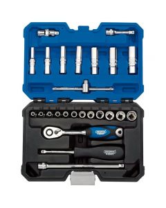 DRAPER 16443 1/4"DR METRIC SOCKET SET 25 PC