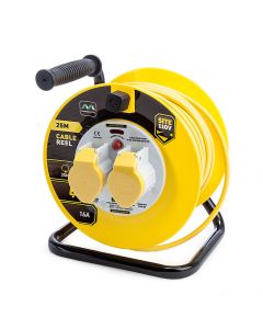 MASTERPLUG 25M 2 SKT 16A OPEN REEL YELLOW 110V