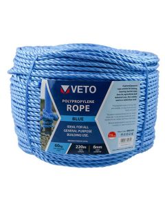 6mm x 220m Blue Poly Rope 
