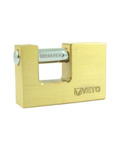 Veto 75mm Brass Rectangular Shutter Padlock