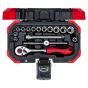 Gedore Red 1/4" Sq Dr 16Pc Socket Set 4-13mm