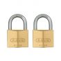 Abus 65/50mm Brass Padlock Twin Pack