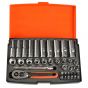 Bahco SL25L Socket Set 1/4" Deep Drive with 37 Pieces