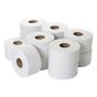 2 Ply White Mini Jumbo Roll 60mm Core 200m Pack 12