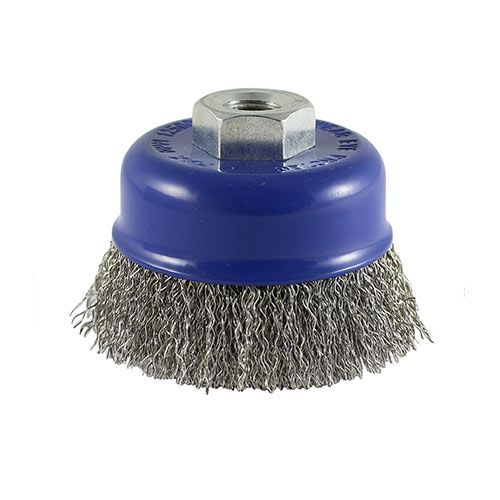 Timco 75mm Crimped Wire Cup Brush M14 Thread Stainless Steel