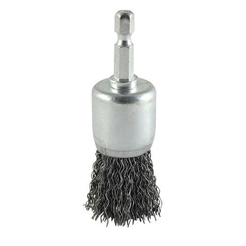 Timco 25mm Crimped Steel Wire End Brush 1/4" Shank