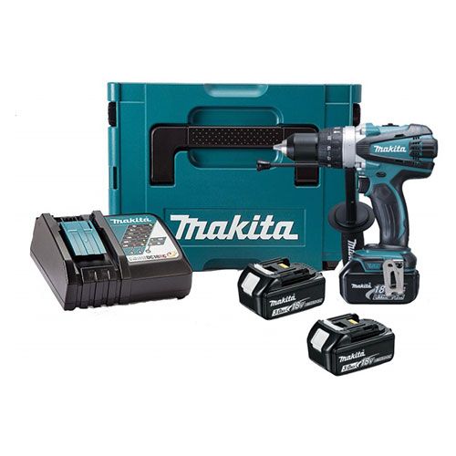 Makita DHP458RF3J 18v Li-Ion Combi Drill with 3 x 3.0Ah Batteries in MAKPAC Case 