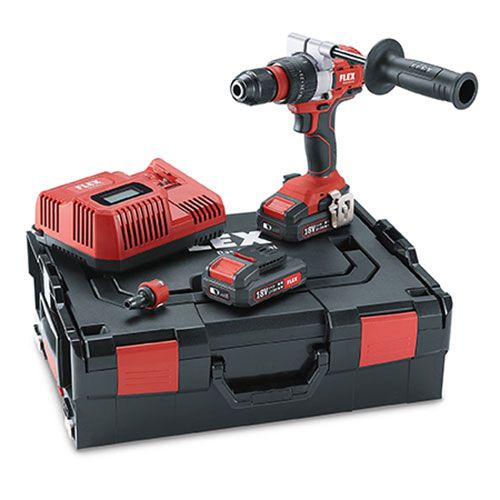 Flex PD2G18 18v Combi Drill with 2 x 5Ah Batteries