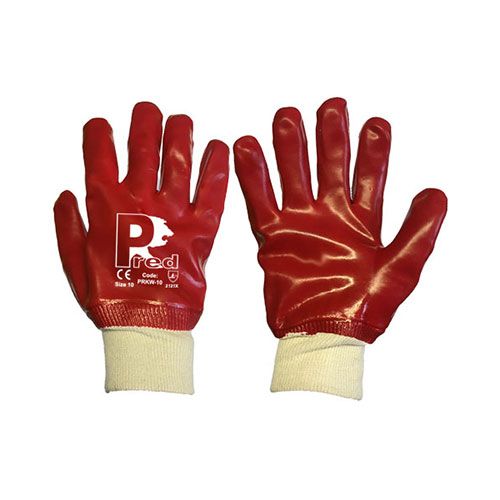Predator Red PVC Knitwrist Gloves XL