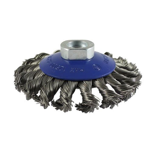 Timco 100mm Stainless Steel Twist Knot Wire Bevel Brush M14 Thread