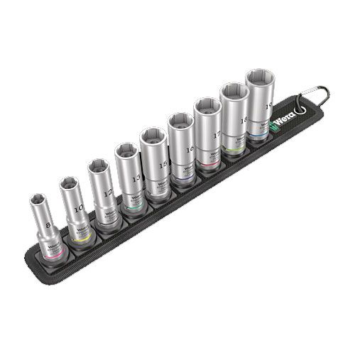 Wera 6pc 1/2" Drive 10-19mm Deep Socket Set